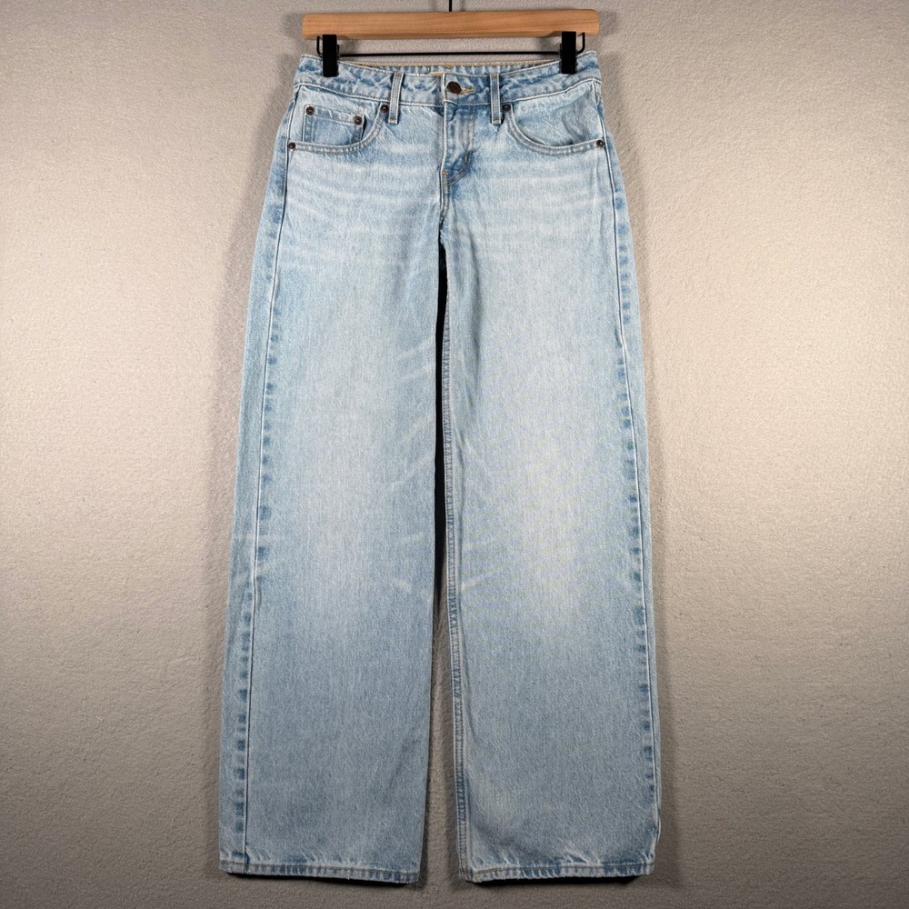 Levis Low Loose Jeans Light Wash Blue Wide Leg A5566-0010 Womens 24x30